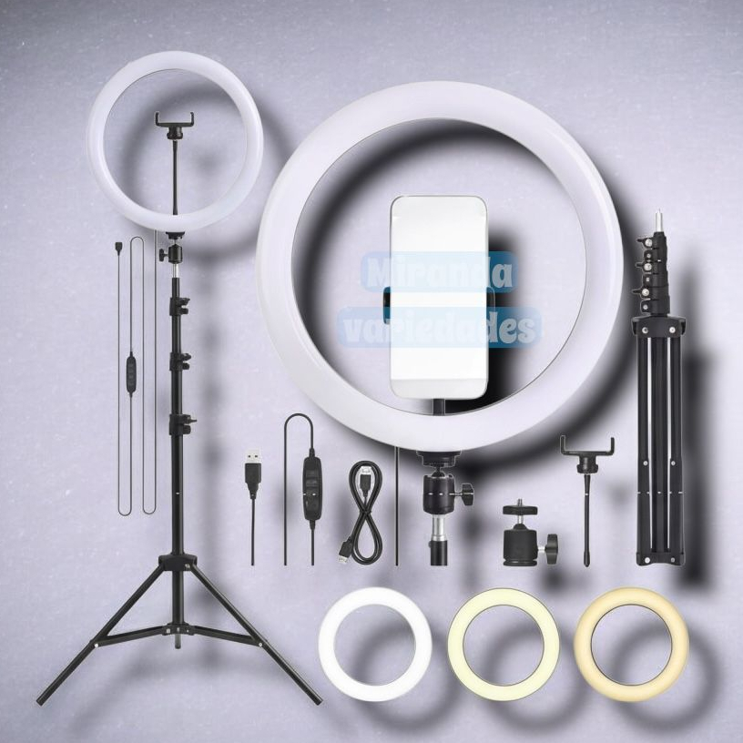 Ring Light Iluminador Polegadas com Tripé Profissional10' Led Selfie para Celular Profission Premium