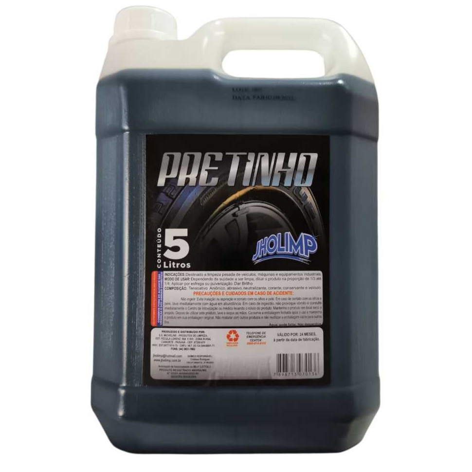 Pretinho Concentrado para Pneu Automotivo Brilho Molhado 5L Jholimp