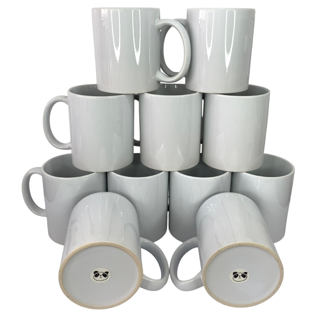 Caneca Branca para Sublimação 325ml PANDA caixa com 06 uni. Marca Panda