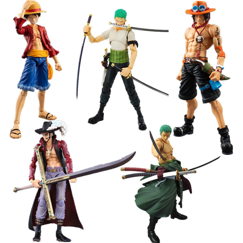 One Piece Luffy/Zoro/Ace 18 cm Articulados + Acessorios Bonecos Action Figure