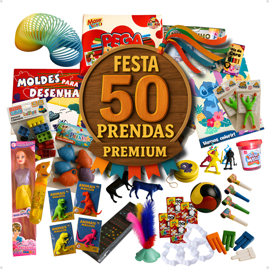 Kit 50 Prenda Festa Junina Brinquedos Doação Brinde Crianças