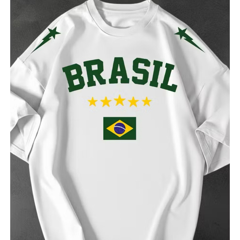 Camiseta Brasil Copa do Mundo Camisa Masculina Streetwear 100% Algodão Unissex